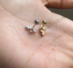 Butterfly Four Stone Stud