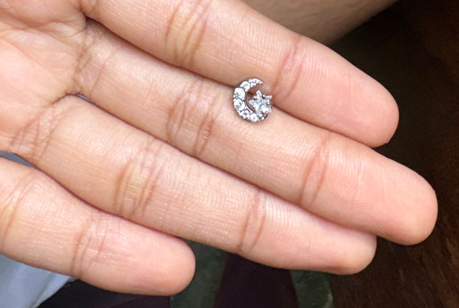 Half Moon Star Stone Studs