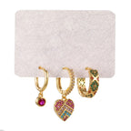 Heart Pendant Ring 3 Pieces