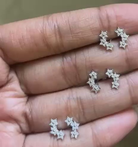 Three Star Flower Stud